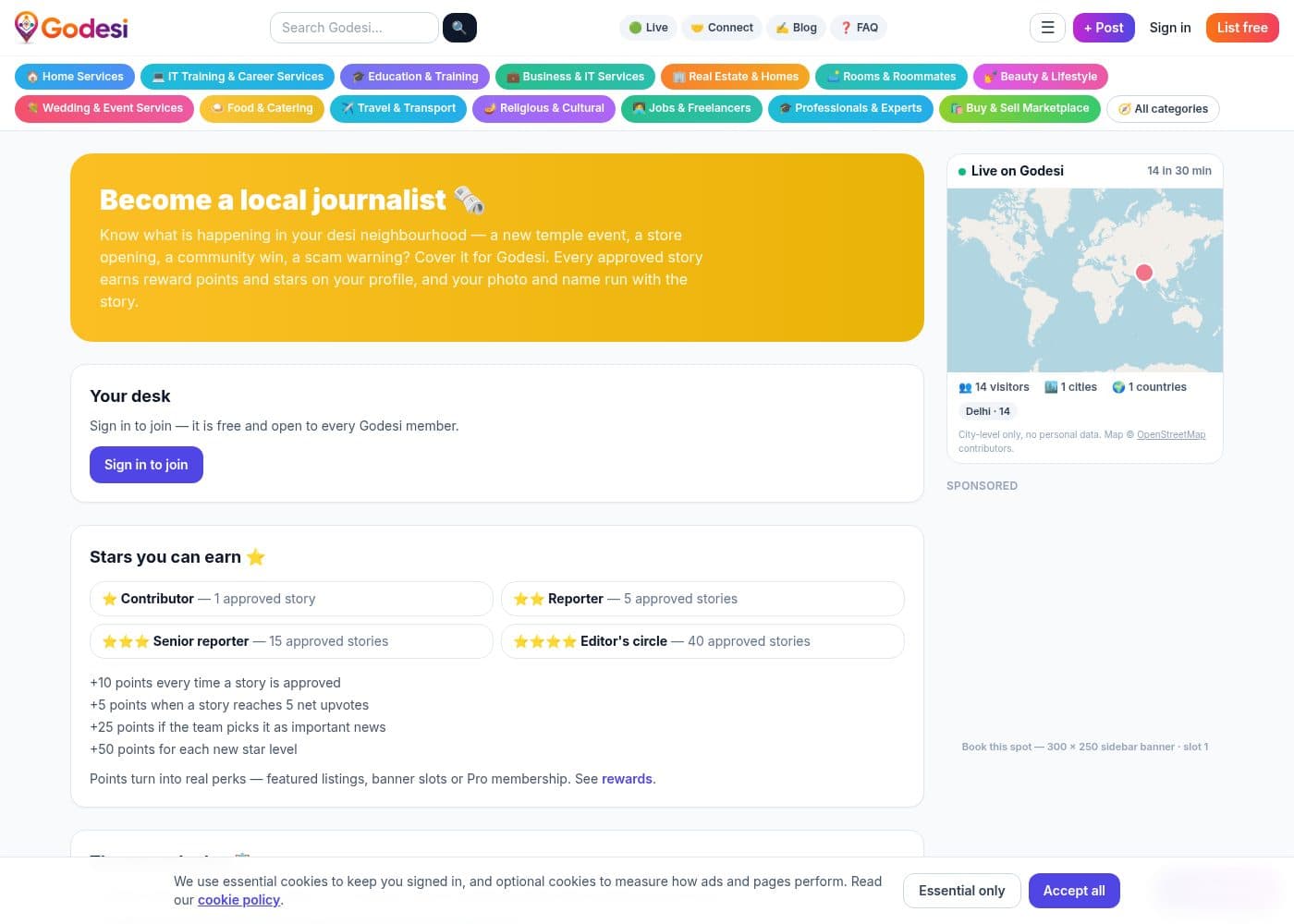Local journalist programme is live: